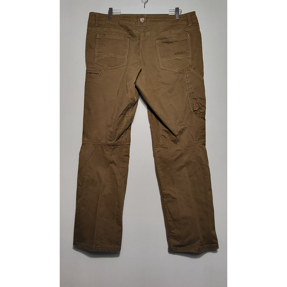 KUHL Men Size 40 X 32 Pants Khaki Brown Patina Dye Rebel Straight Leg Cotton - Picture 7 of 8